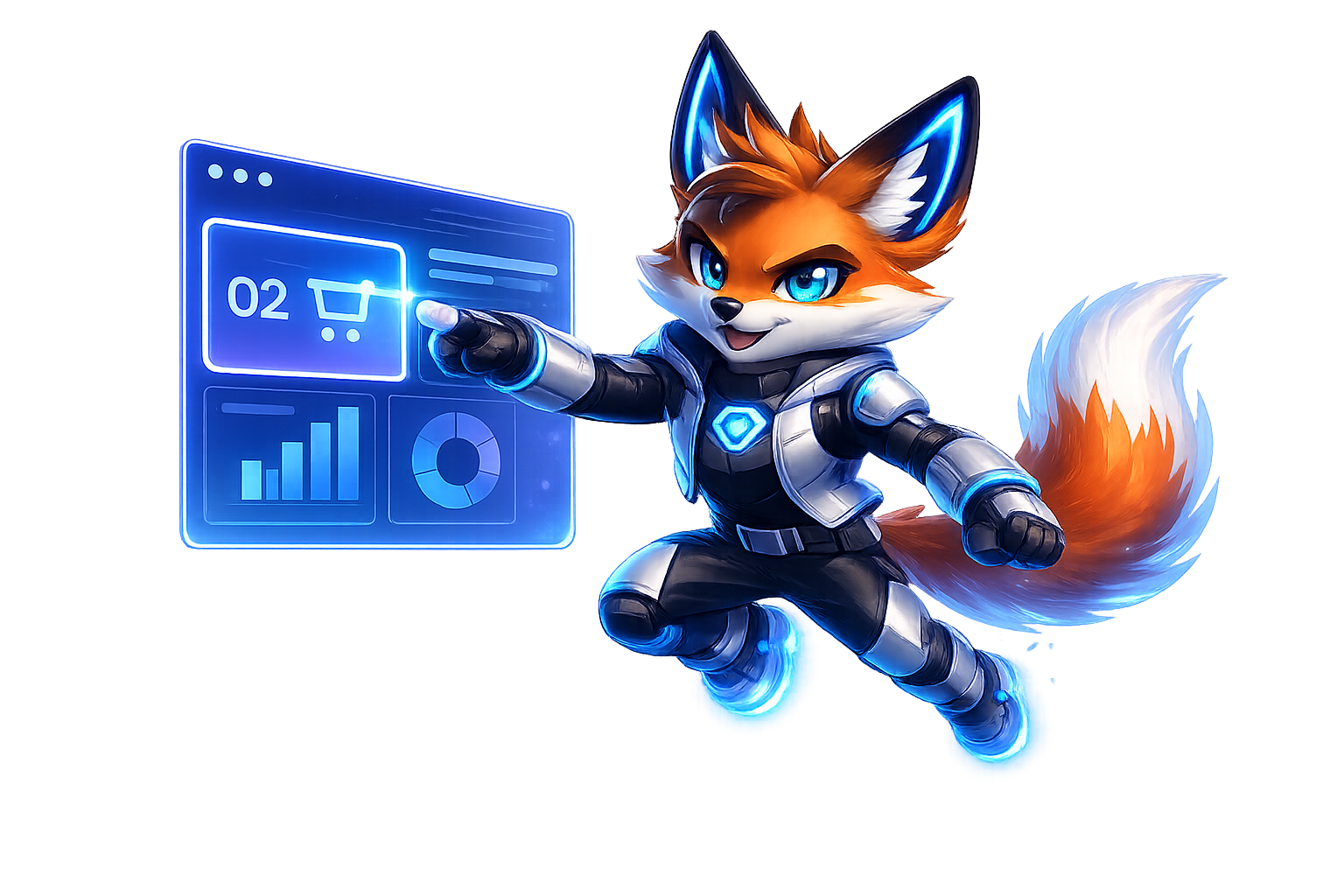 Mascote Raposa Futurística